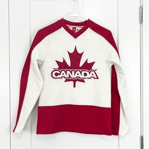 Olympics 2006 Team Canada XS HBC White, Red Long Sleeve Hockey Jersey